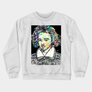 CHRISTOPHER MARLOWE watercolor and ink portrait Crewneck Sweatshirt